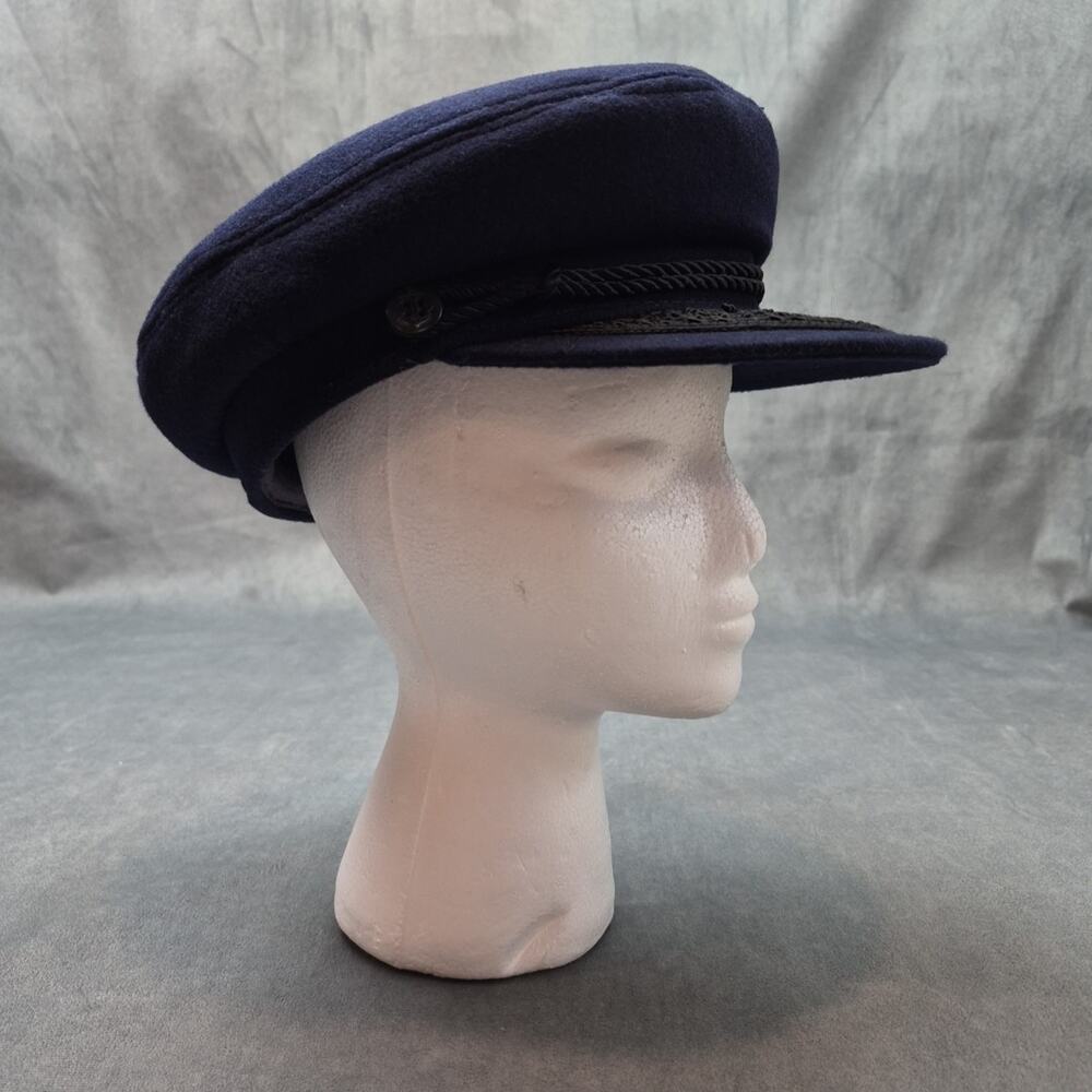 Vintage Totes Men’s Navy Wool Fisherman Greek Ship Captain Hat Lined Size M